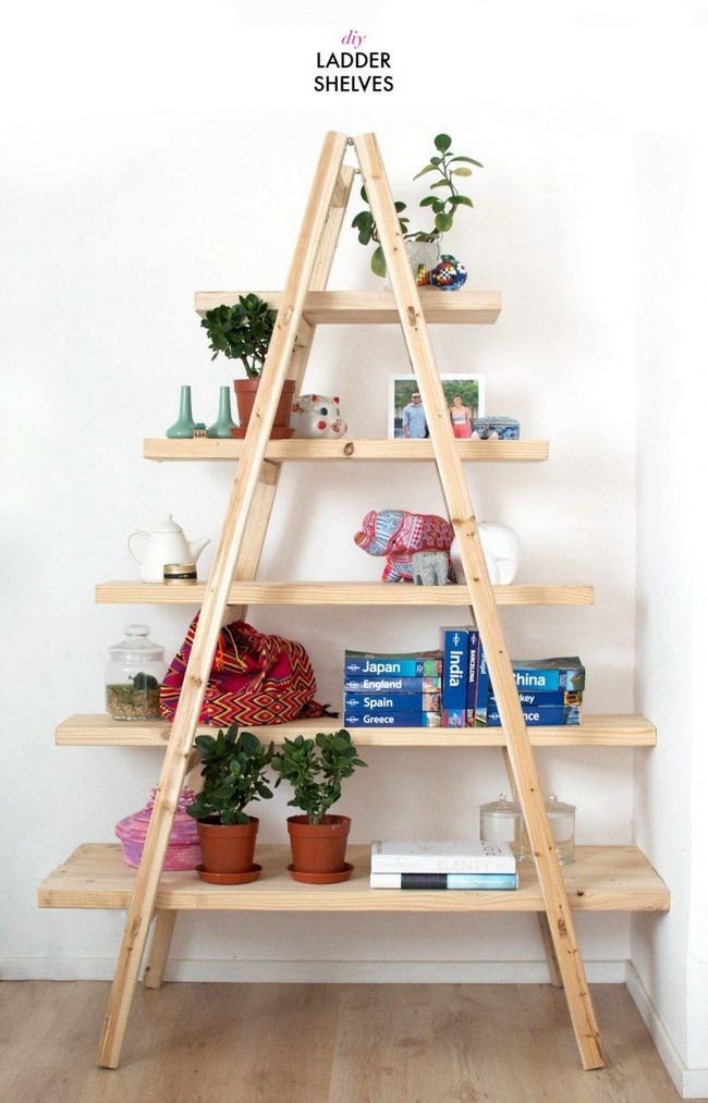 30 DIY Ladder Shelf Plans You Can Build Today DIYsCraftsy