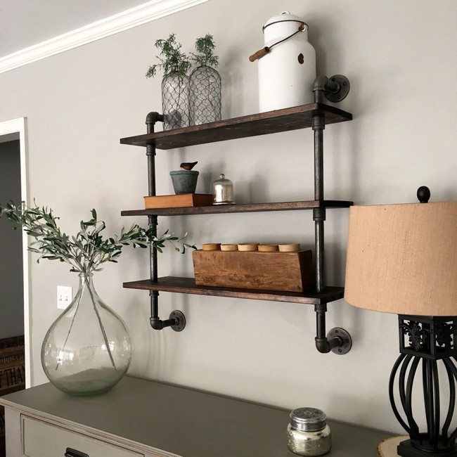 DIY Pipe Shelves