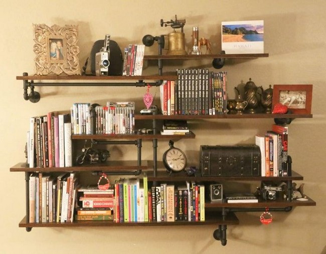 DIY Pipe Shelves
