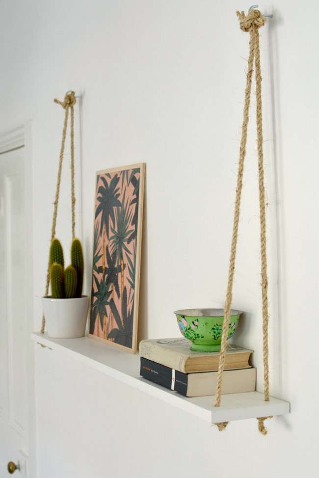 DIY Rope Shelves