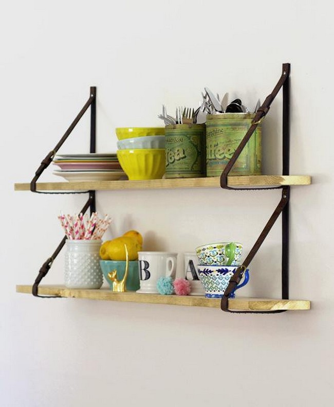 DIY Shelves With Belt Straps