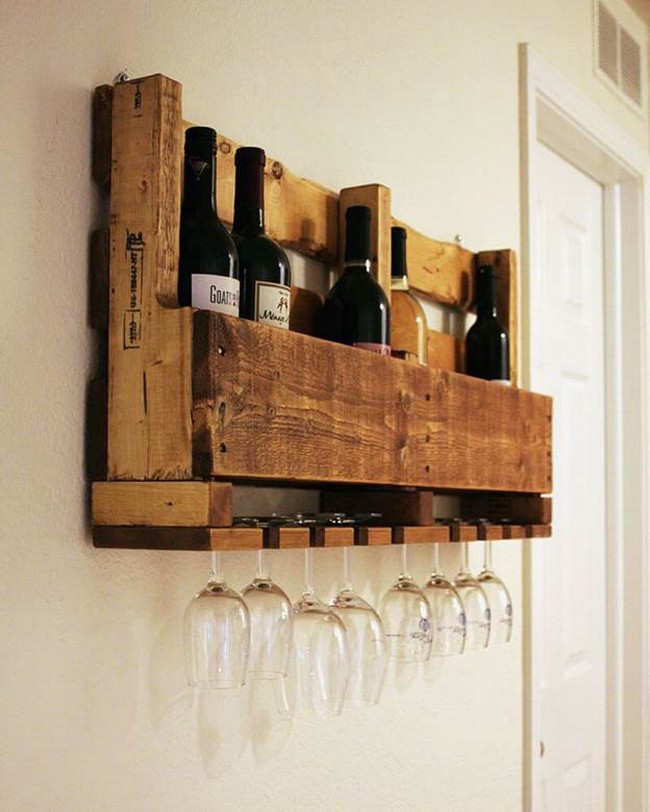 DIY Wine Glass Rack Pallet