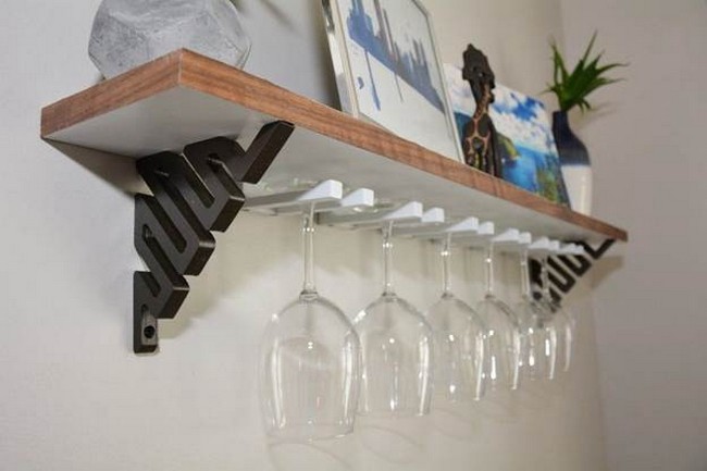 DIY Wine Glass Shelf