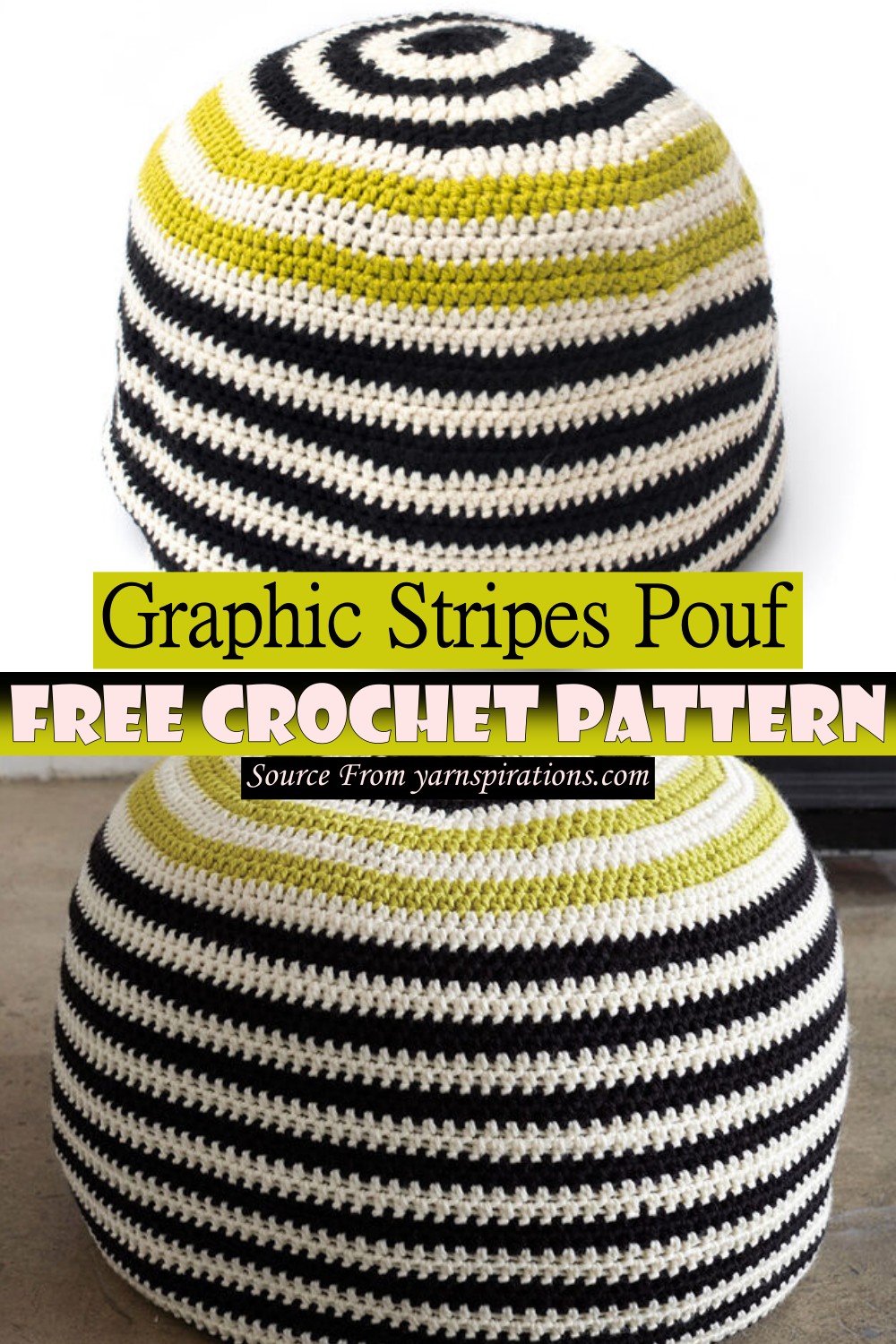 Graphic Stripes Pouf
