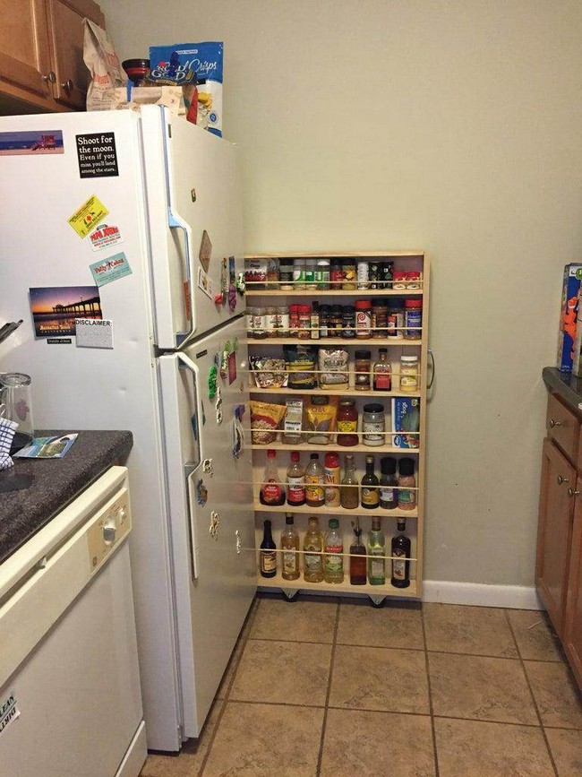 Hidden Fridge Gap Slide Out Pantry
