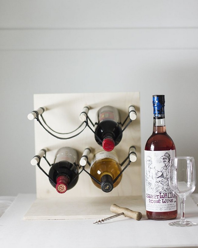 Leather & Wood Wine Rack