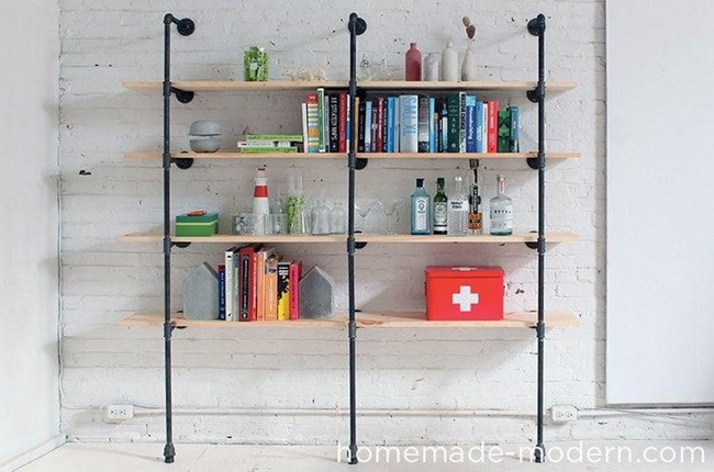 Modern DIY Pipe Shelves