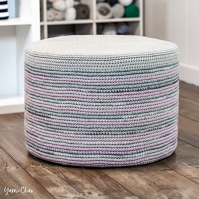Mosaic Crochet Floor Pouf Pattern