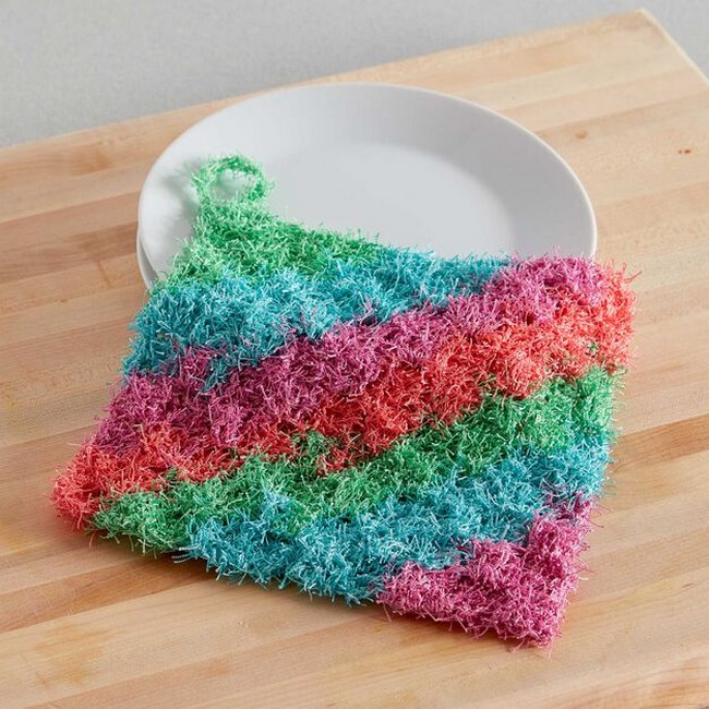 Scrubbing Stripes Crochet C2C Dishcloth Pattern