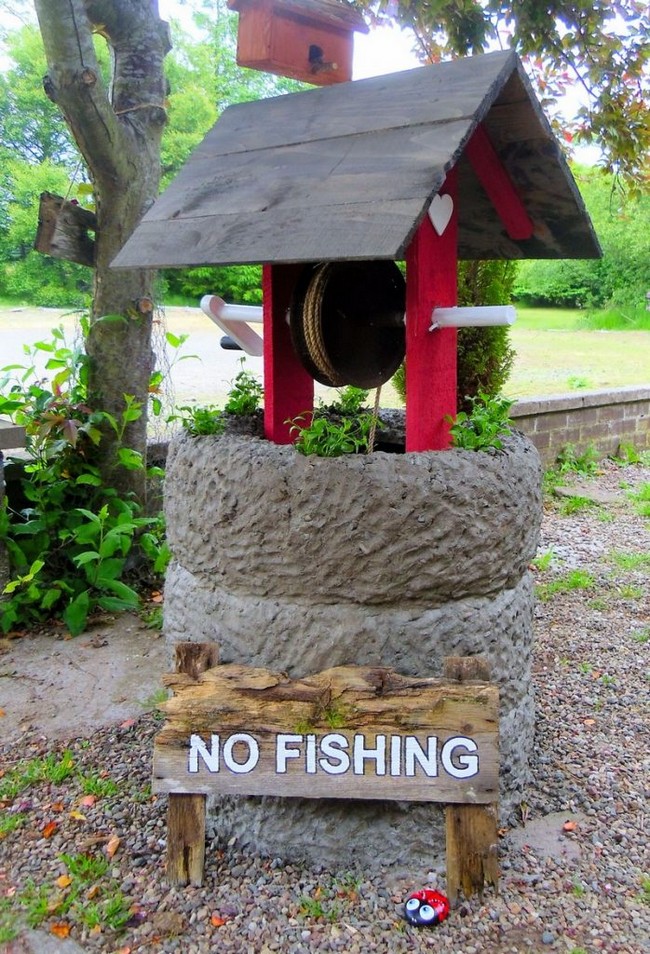 Wishing Well From Recycled Tires