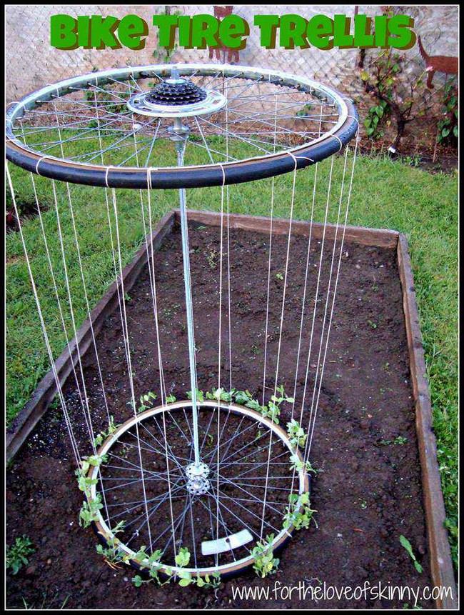 DIY Recycled Tire Trellis