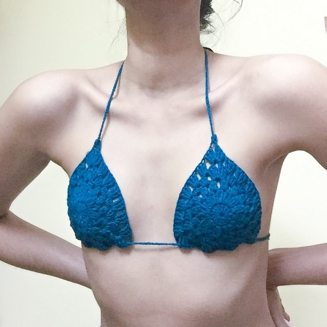 Kora Geometric Triangle Bikini Bra Top