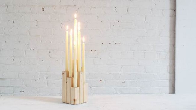 Modern Wood Candelabra DIY