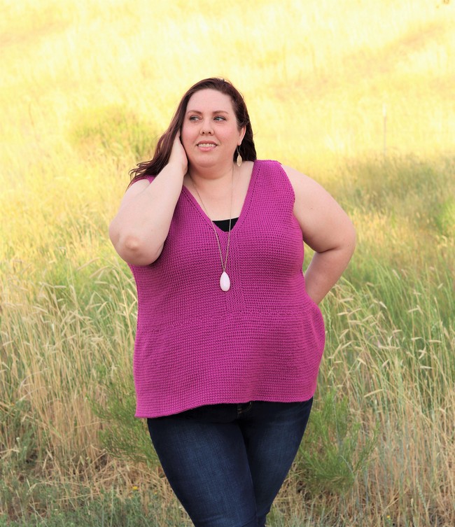 Sweet Orchid Peplum Tank Top