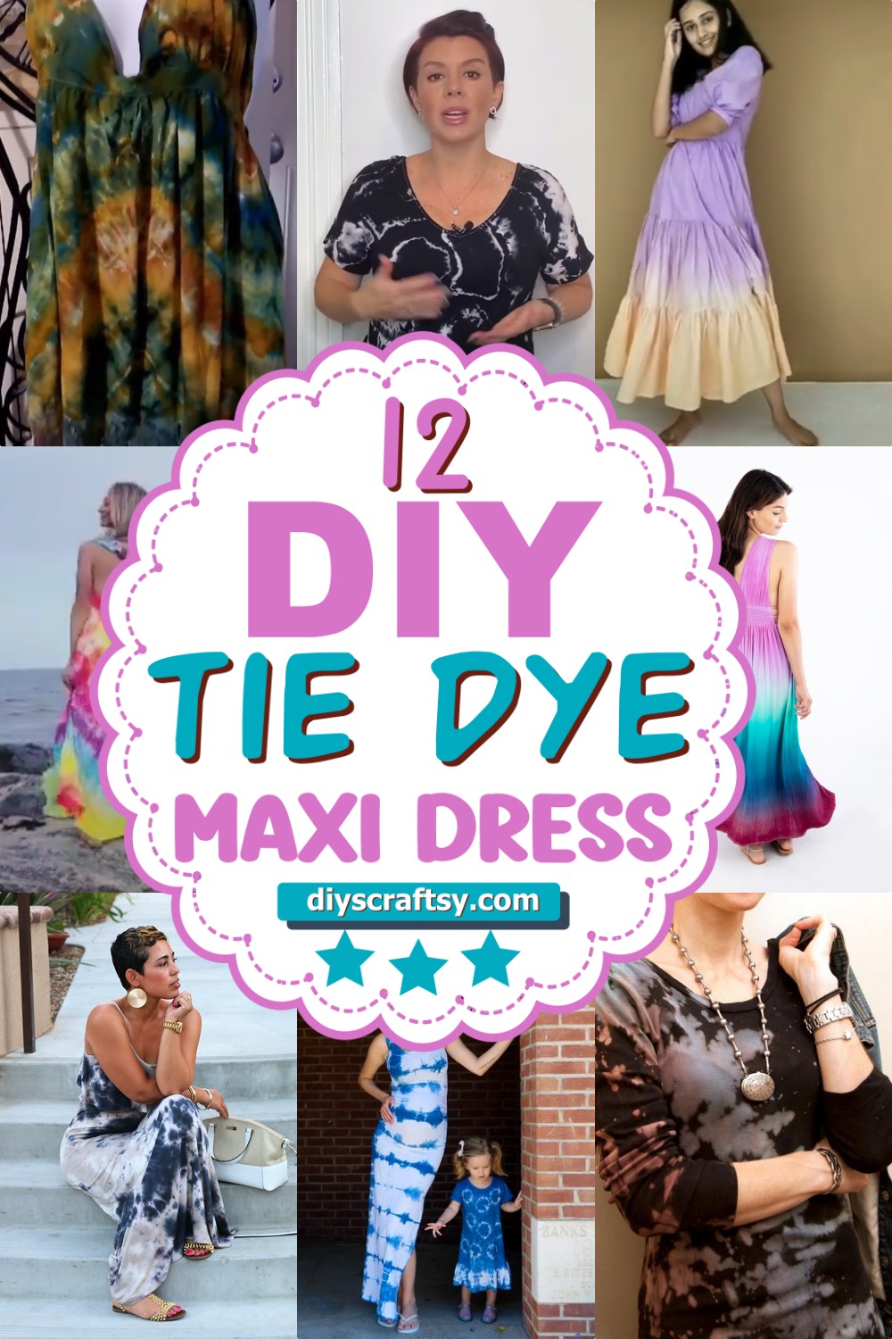 12 DIY Tie Dye Maxi Dress ideas