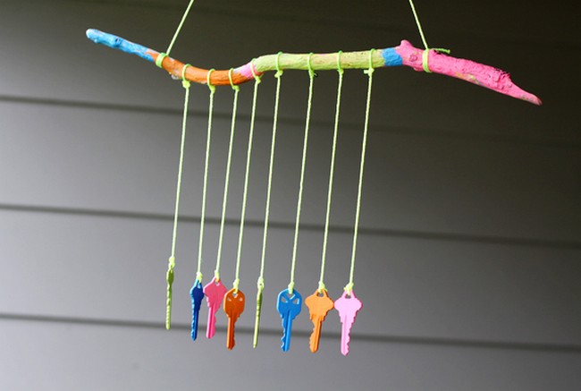 Colorful DIY Key Windchime