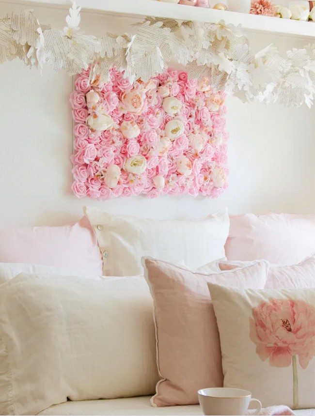 DIY Flower Wall Hanging For The Bedroom