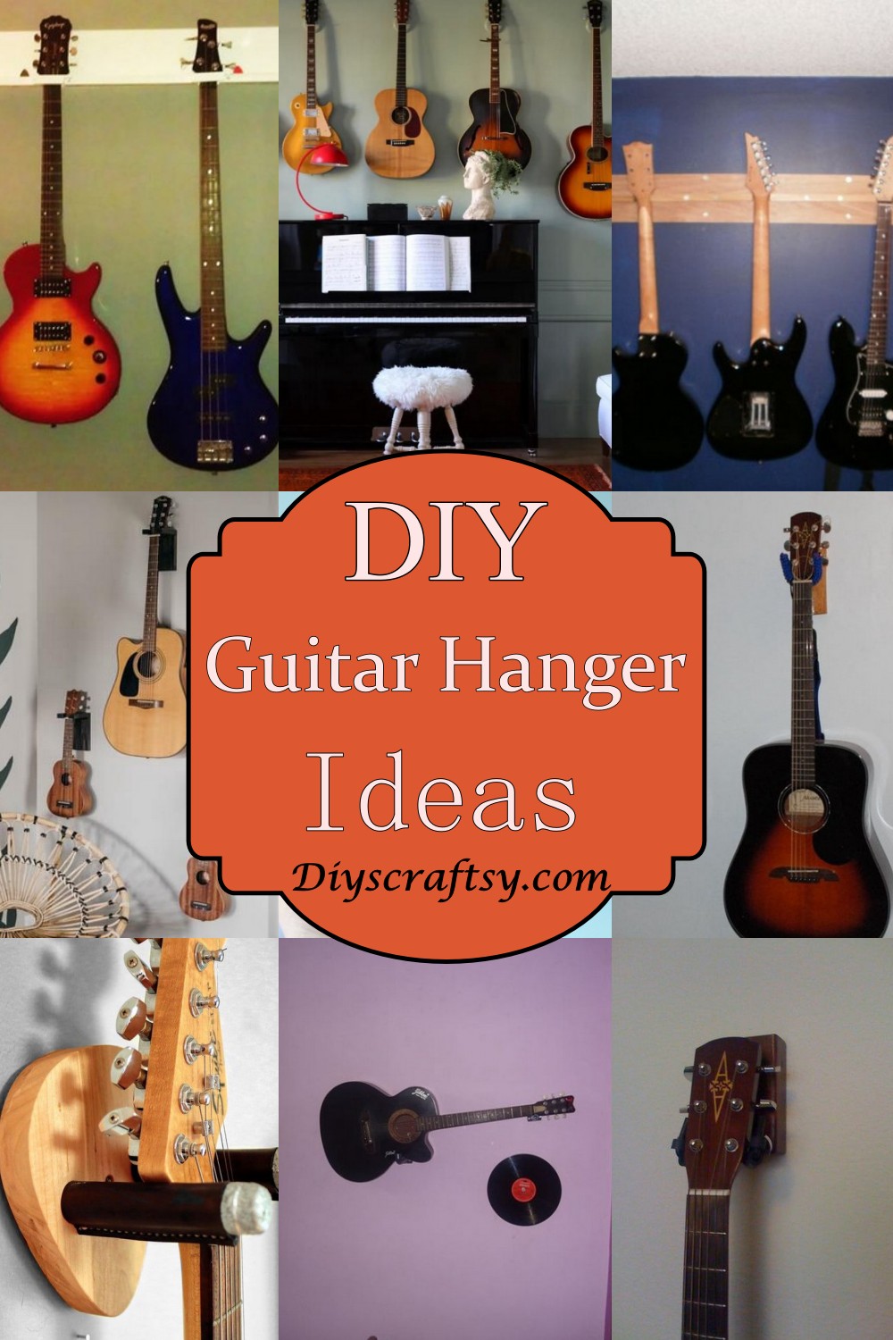 25 Easy to Make DIY Guitar Hanger Ideas DIYsCraftsy