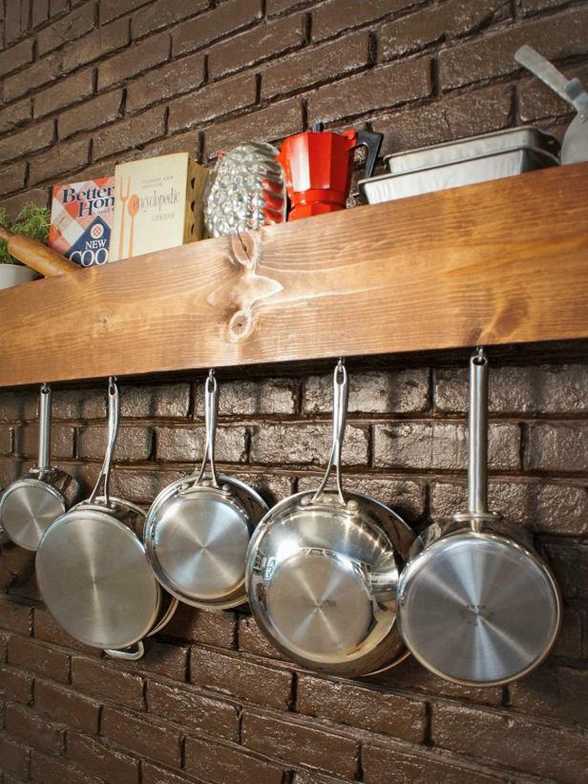 DIY Pot Rack And Storage Shelf