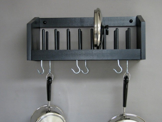 DIY Pot Rack With Lid Storage