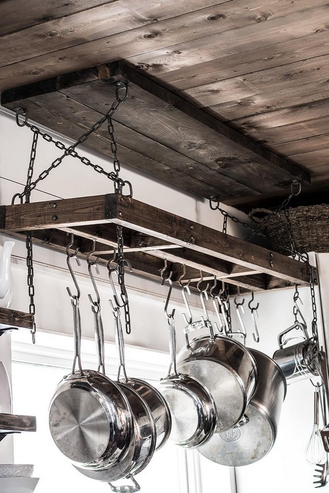 DIY Rustic Kitchen Pot Rack