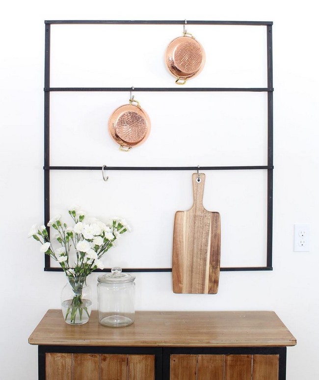 DIY Wall-Mounted Pot Rack
