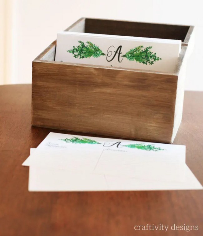 Personalized Recipe Box + Recipe Cards