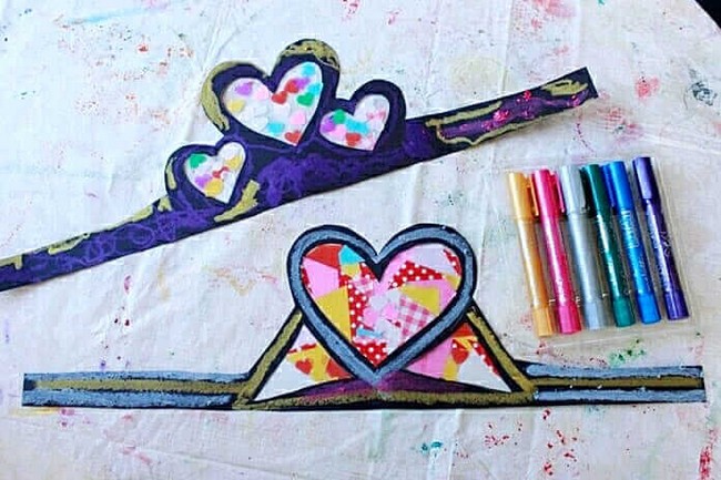 Stained Glass Heart Crowns