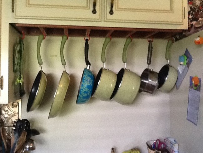Under Cabinet DIY Pot Rack