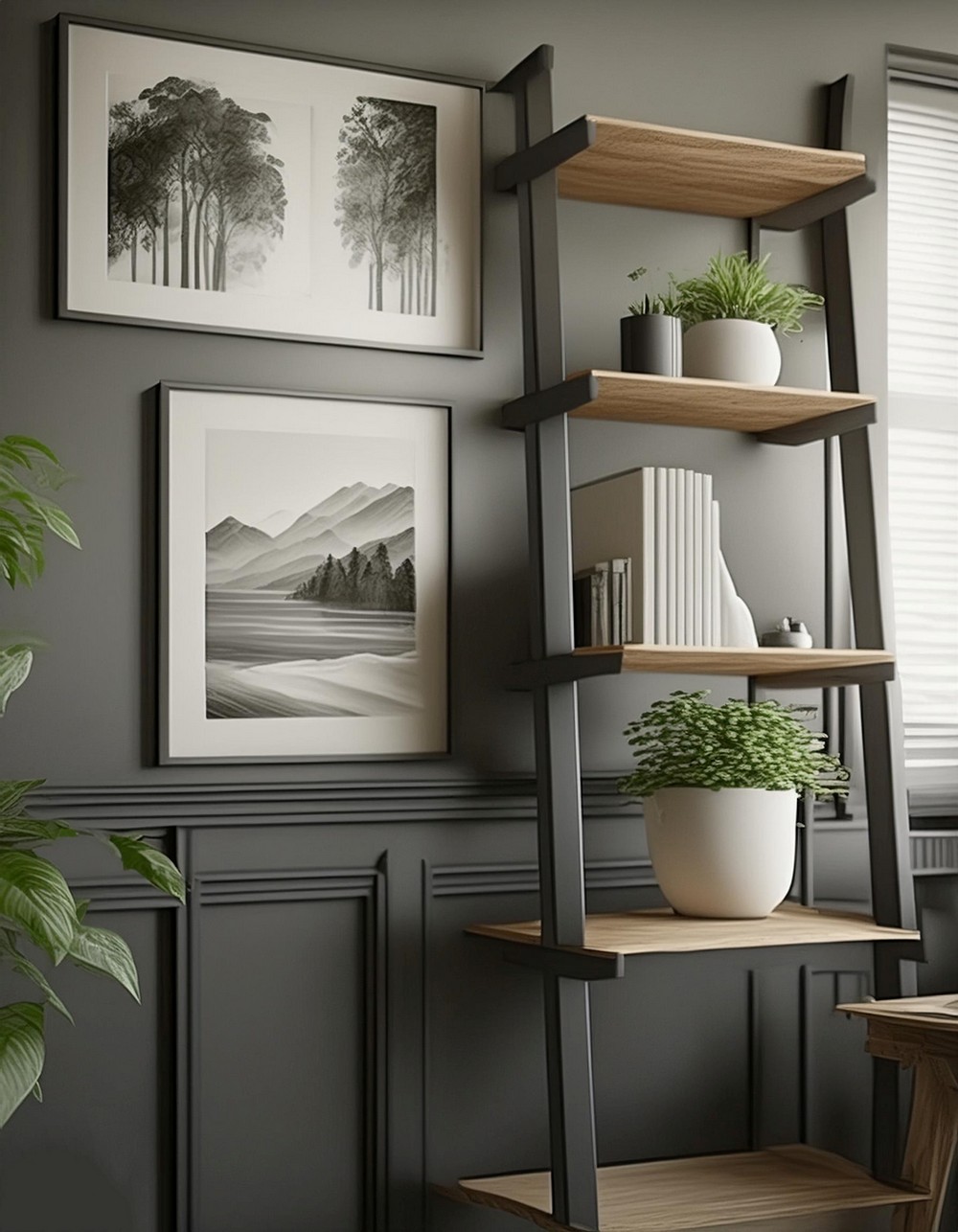 Modern Ladder Shelf DIY