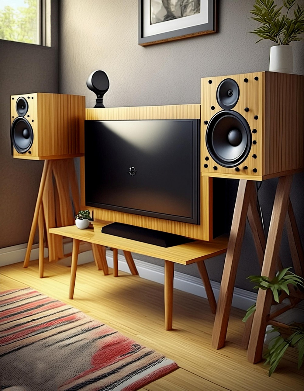 Wooden Speaker Stand