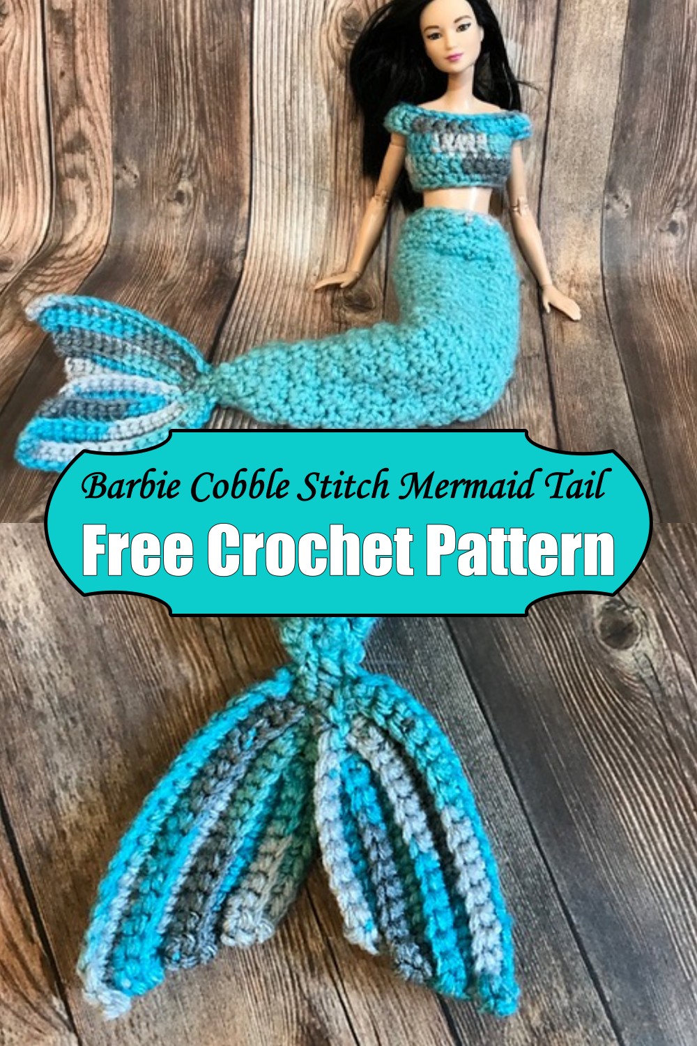 Barbie Cobble Stitch Mermaid Tail