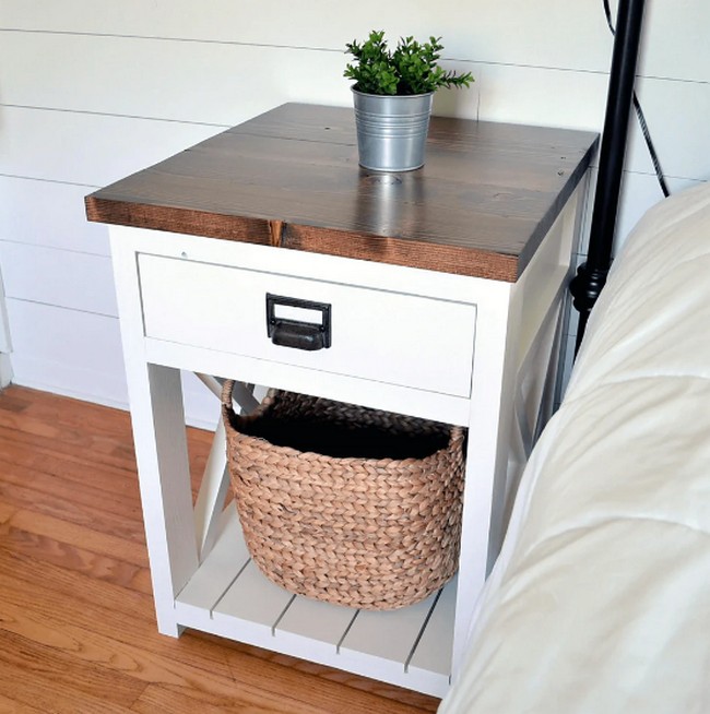 DIY Farmhouse Nightstand Idea