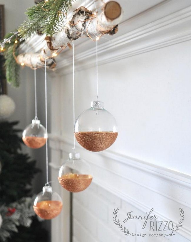 DIY Modern Rustic DIY Glitter Ornaments