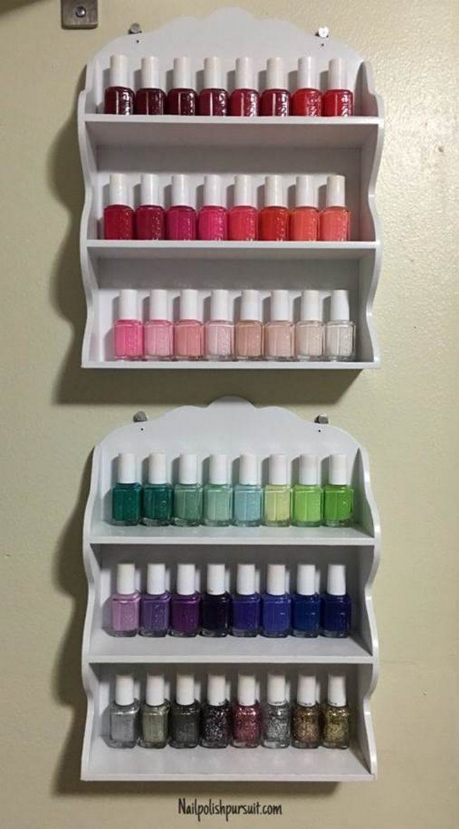 20 DIY Nail Polish Rack Projects DIYsCraftsy