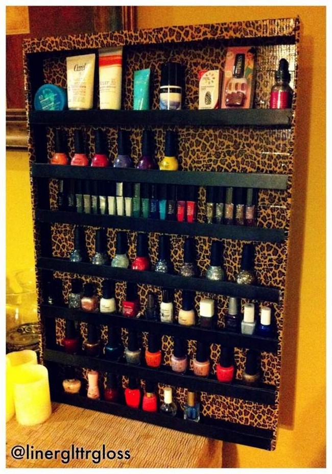 Leopard Skin Nail Polish Rack DIY