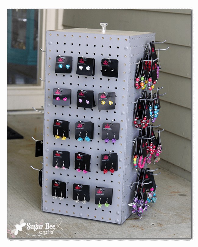 Pegboard Spinning Organizing Jewelry Rack