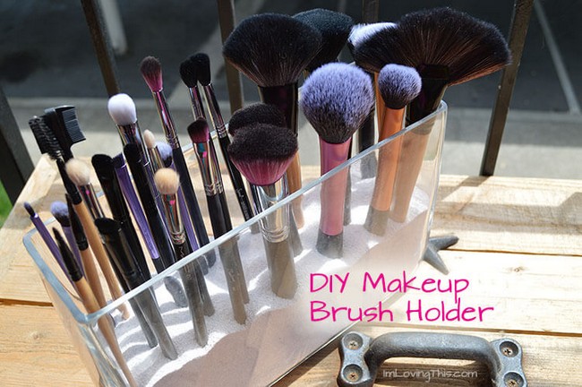 Clear Glass DIY Makeup Brush Holder
