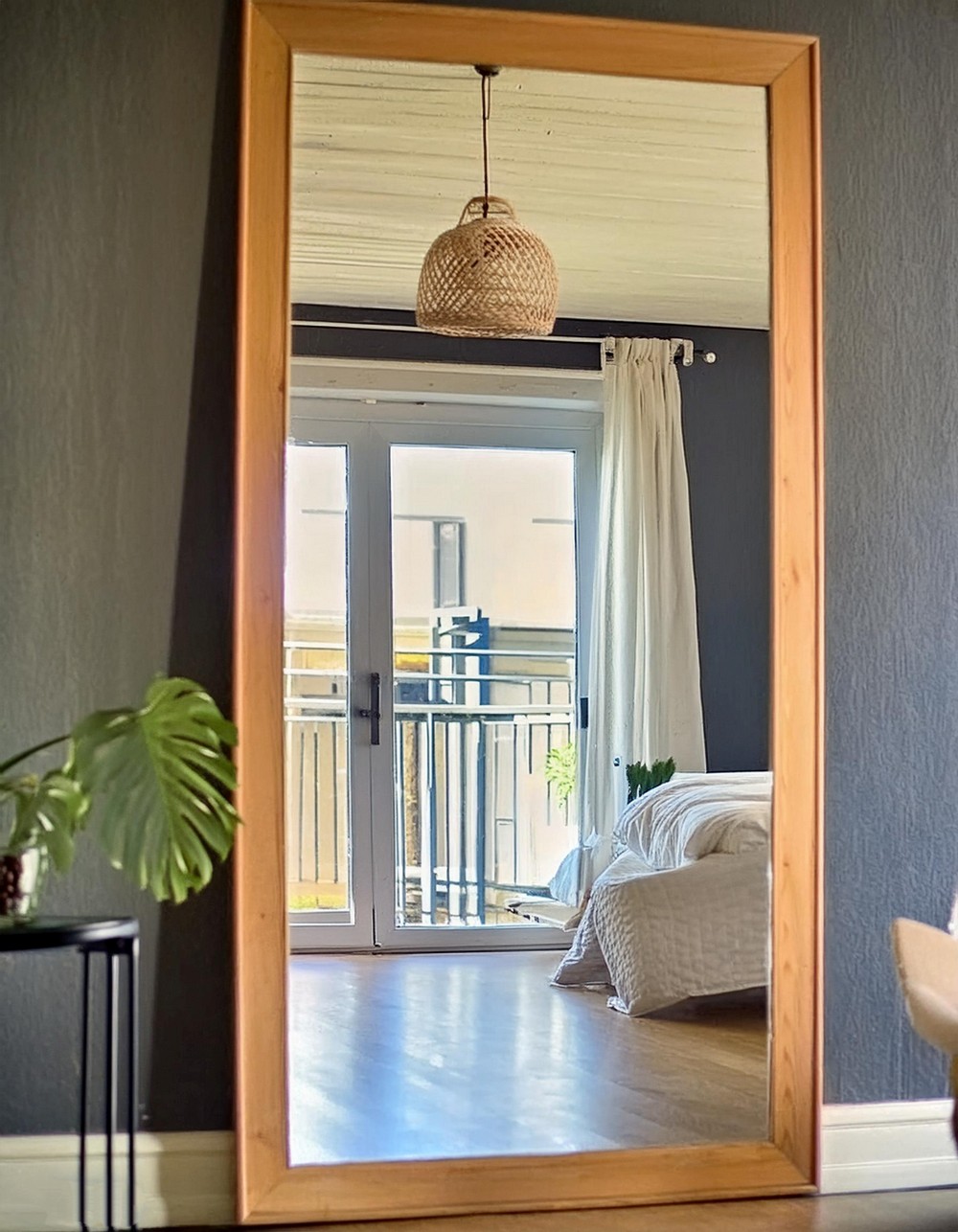 DIY Leaning Framed Floor Mirror