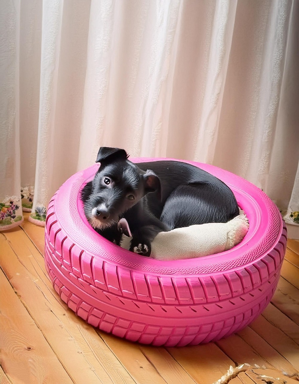 Dog Bed from Recycled Tire
