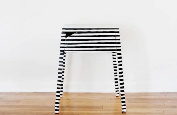 Striped Nightstand Ikea Hack