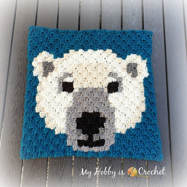 Free Crochet Polar Bear C2c Square Pattern