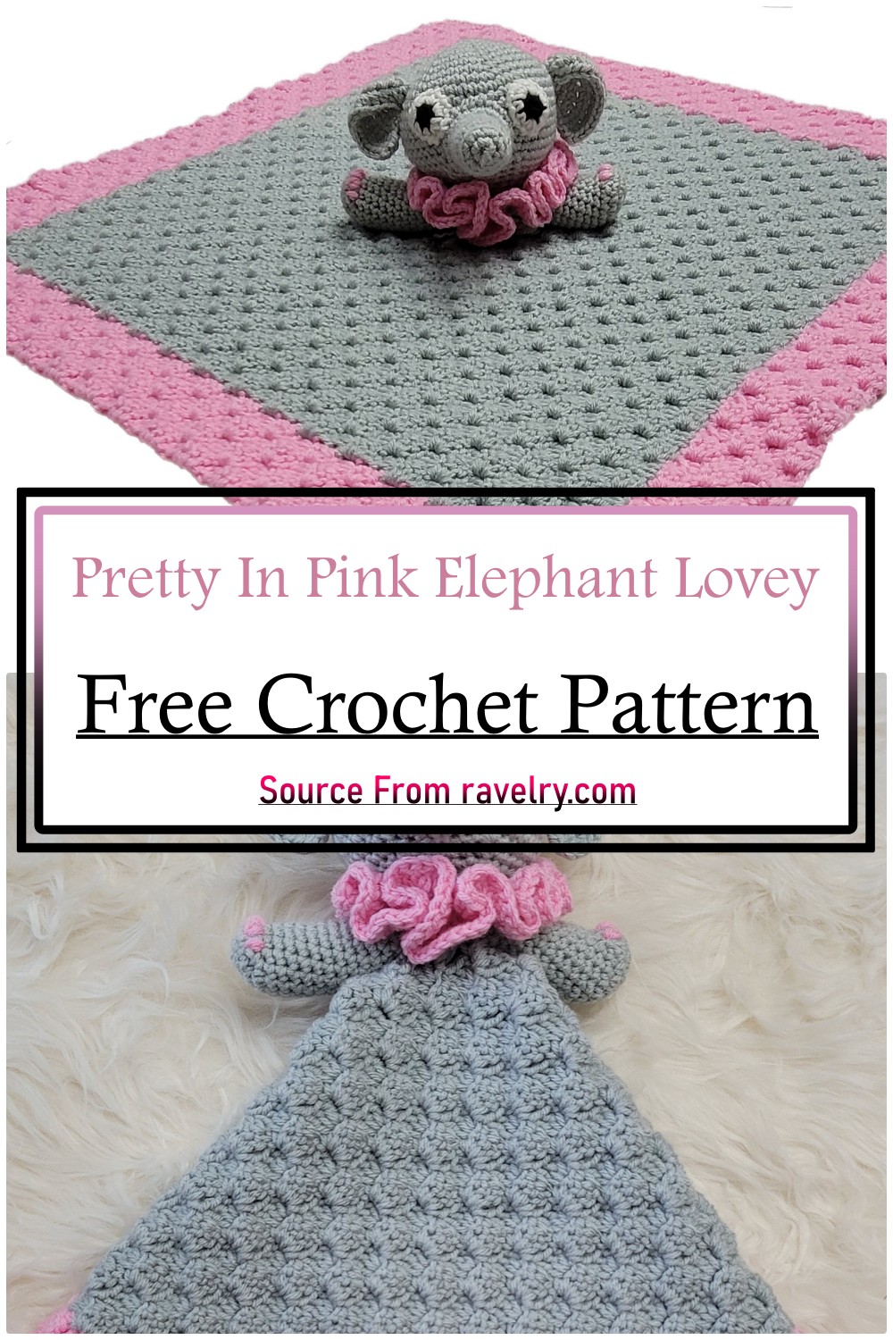 Pretty In Pink Elephant Lovey