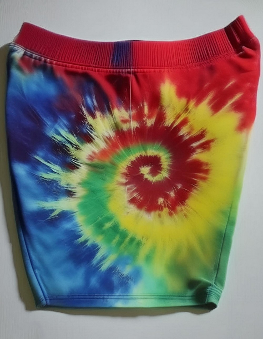 Tie Dye A Rainbow Spiral On A Pair Of Boxer-Style Shorts