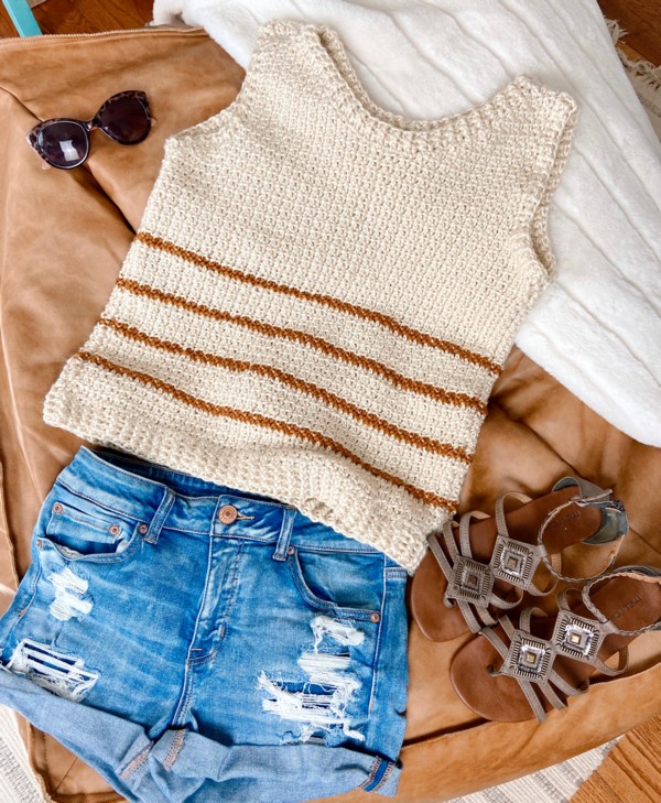 Wander Striped Crochet Tank Top