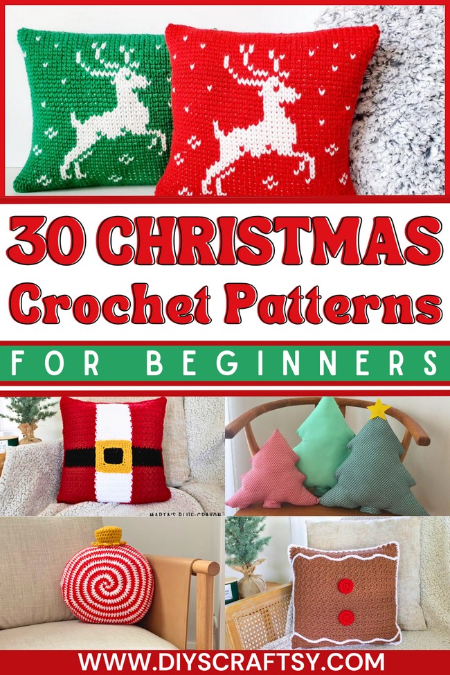 30 Free Crochet Christmas Pillow Patterns