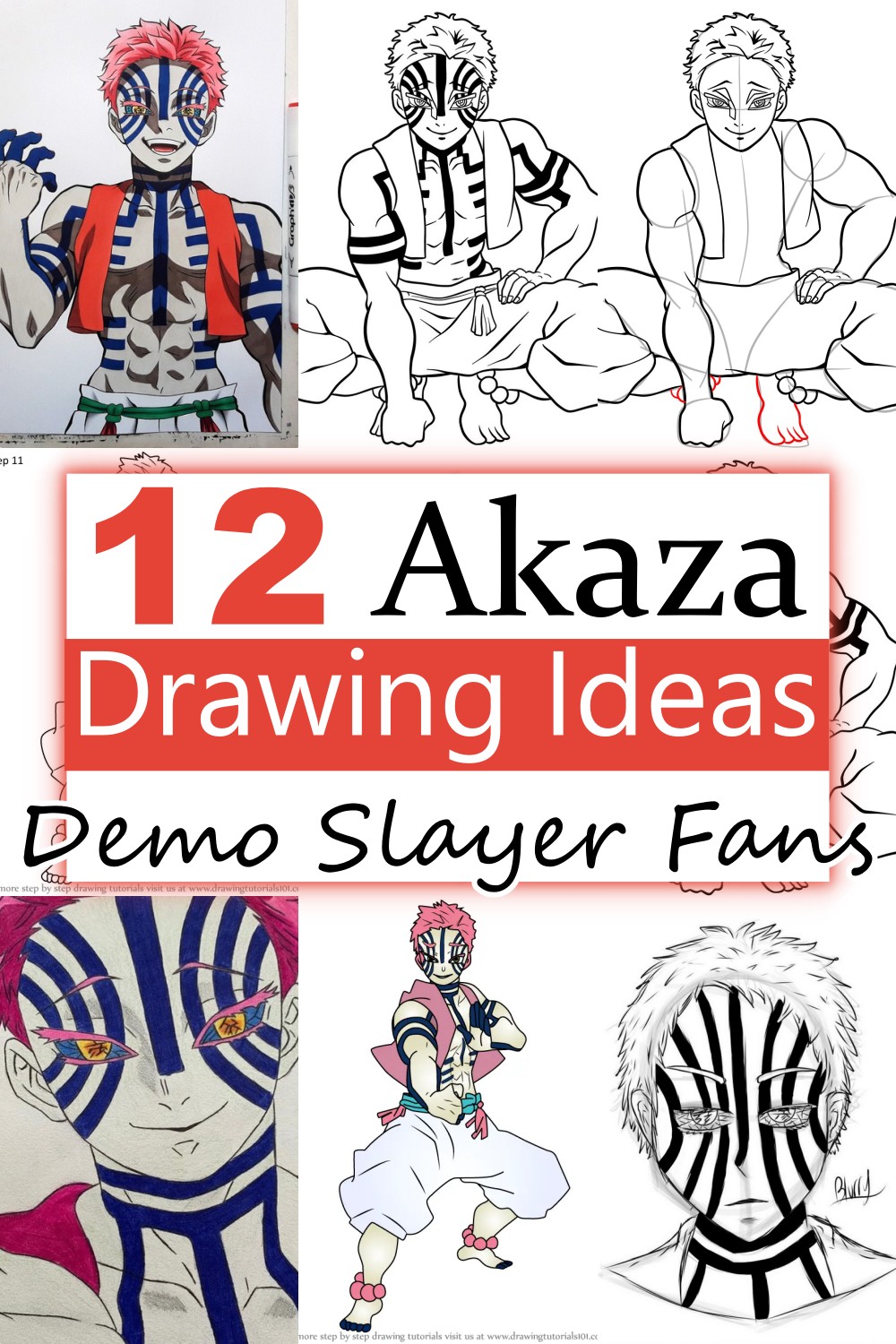 12 Akaza Drawing Ideas For Demo Slayer Fans