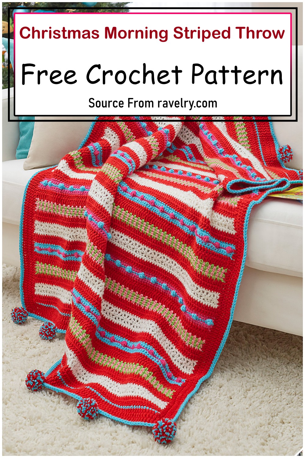 Christmas Morning Striped Throw