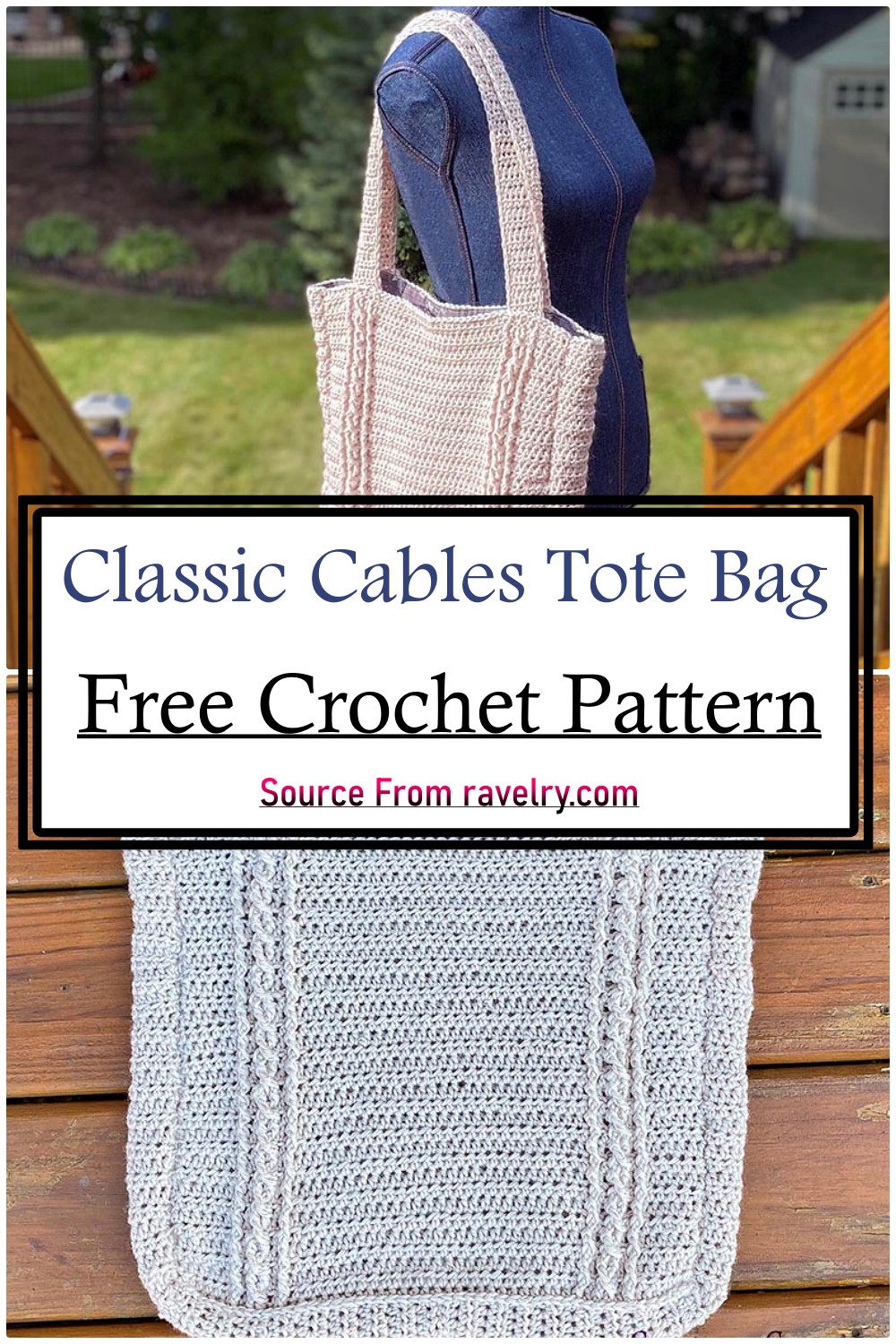 Classic Cables Tote Bag