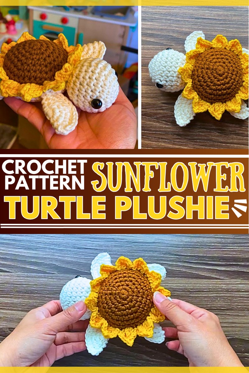Crochet Cute Sunflower Turtle